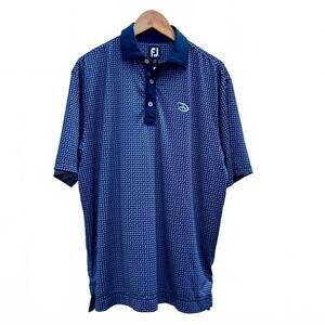 FootJoy Men’s Golf Polo Navy Paisley | Disney logo | Size Medium | NWOT